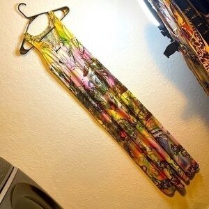 OCEAN breeze, maxi studded embroidered crown, winged heart maxi dress small